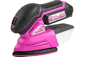 The Original Pink Box 20-Volt Li-ion Brushless Cordless Detail Sander with 2Ah Battery, Pink
