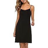 Vlazom Women Full Slips Sexy Soft Slip Dress for Under Dress Spaghetti Strap Cami Slip Chemises V Neck Negligee S-3XL