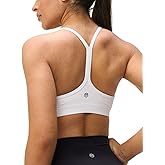 Omwilddo Womens Y Back Padded Sports Bra Strappy U Neck Butter Soft Low Impact Workout Bras Yoga Pilates Walking