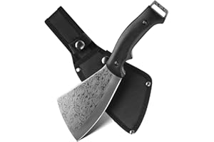 Leopcito 11 Inch Hatchet with Sheath, Small Compact Machete Axes, Fixed Blade Full Tang Camping Tactical Knife for Woodworking, Garden Machete Axe with Sheath for Bushcraft Yards Bushes Wood, A3SL