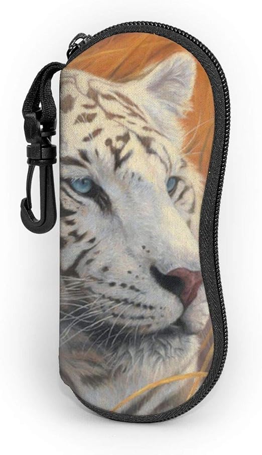Tiger Sunglasses Soft Case Glasses Case For Women Men Ultra Light Neoprene Zipper Eyeglass Case