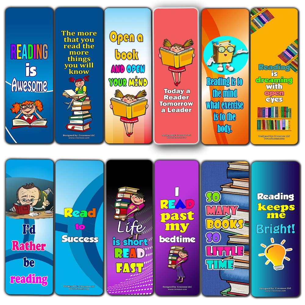 Buy Creanoso Fantastic Reading Bookmarks for Kids (60Pack) Awesome