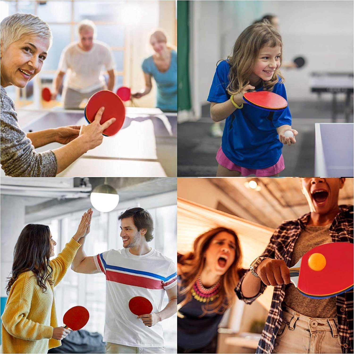 Ping Pong Paddle Set with Table Tennis Net, 4 Table Tennis Rackets and 6 Ping Pong Balls, Includes Convenient Portable Bag for Professionals and Amateurs, Children Adult, Indoor or Outdoor Play : Sports & Outdoors