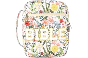Bible Cover Case - Large Zipper Pouch Letter | Fashion Cover Bible Study Bag | for Women Teen Girls Church School College Off