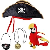 NEZLOP Pirate Hat Pirate Costume Accessories for Kids Man Woman Halloween Costume Party Dress UP