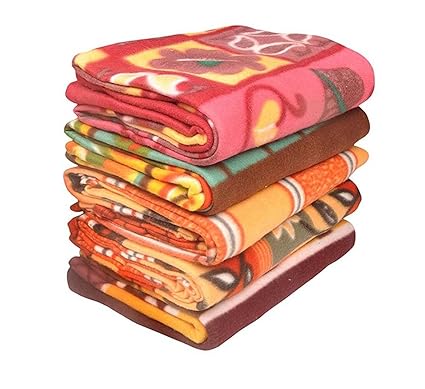 MILD Winter Soft Fleece Single Blanket PRINTRD Set of 5-Multicolor