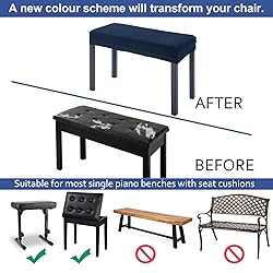 BUYUE Luxury Vanity Bench Stool Cover, (15"- 20") L