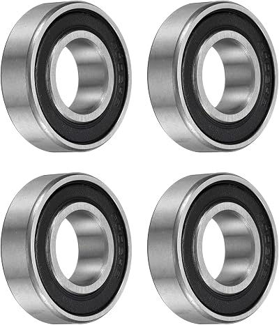 Sourcing Map 4Pcs 6002-2RS Bearing 15x32x9mm Chrome Steel Deep Groove