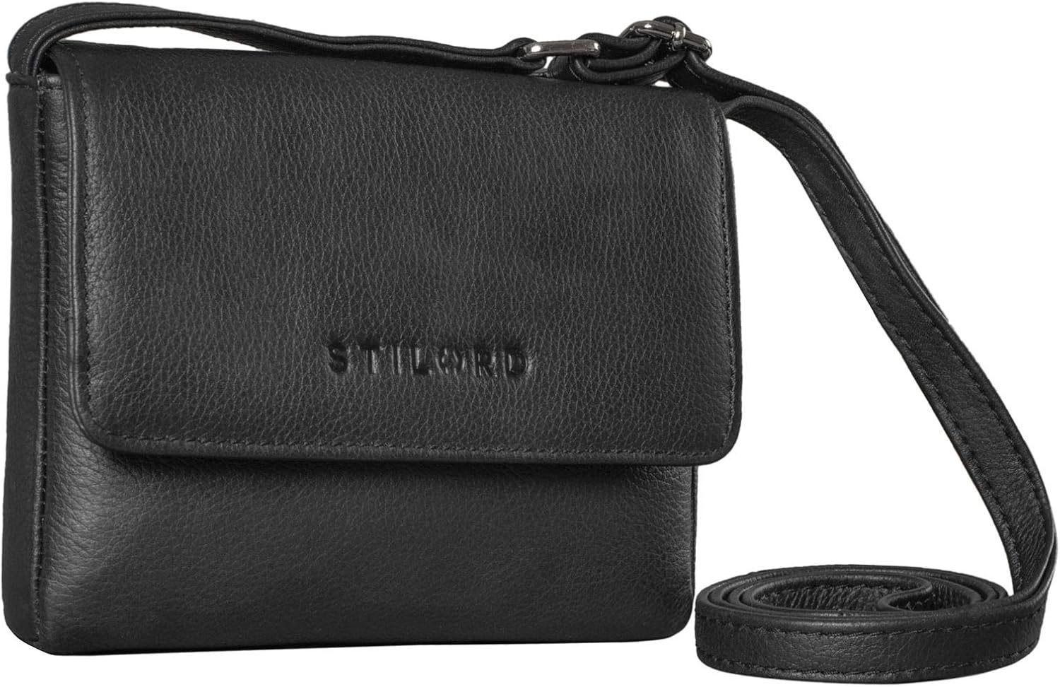 STILORD "Audrey" Small Shoulder Bag for Women Vintage Leather Handbag XS Pouch Mini Crossbody Bag Elegant Purse Ideal as Party Bag Shopping Bag Genuine Leather Colour:Black