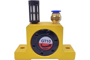 DCYNXC GT10 Pneumatic Air Turbine Vibrator GT Series Pneumatic Turbine Vibrator 1/8" Industrial Pneumatic System Components Turbine Vibrators High Speed with hopper Golden GT-10 Free Muffler