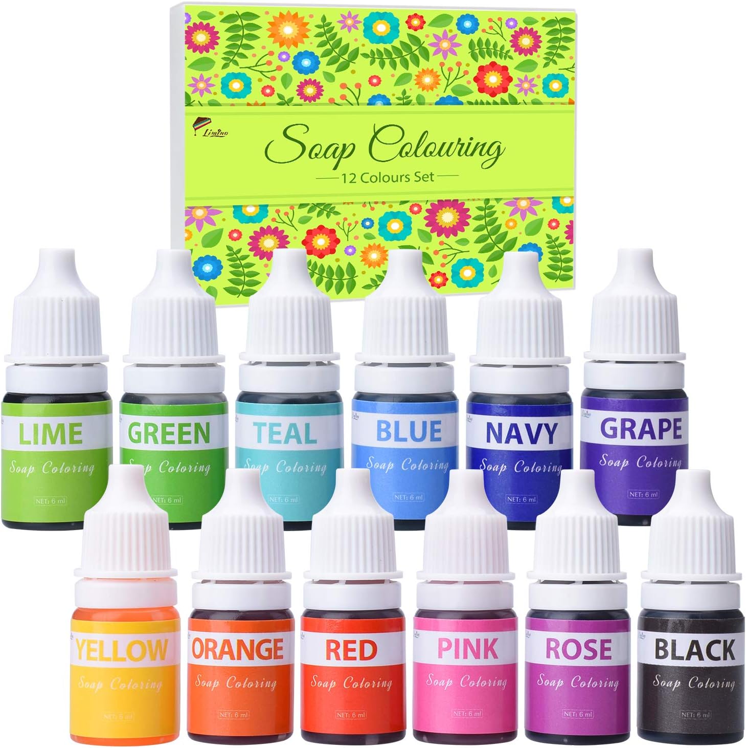 12 Colour Soap Dye, Food Grade Concentrated Soap Colouring for Soap Making Supplies