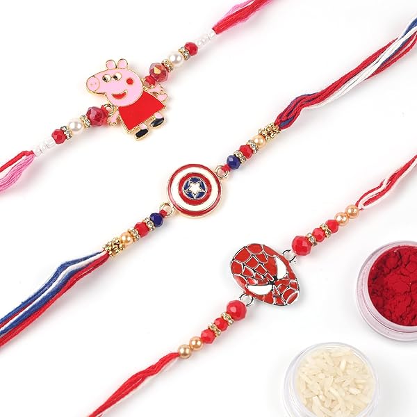 Suninow Designer Rakhi Set For Brother - Traditional Thread Rakhi With Roli For Raksha Bandhan