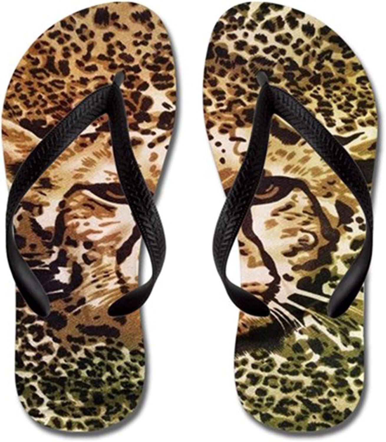 leopard print flip flops