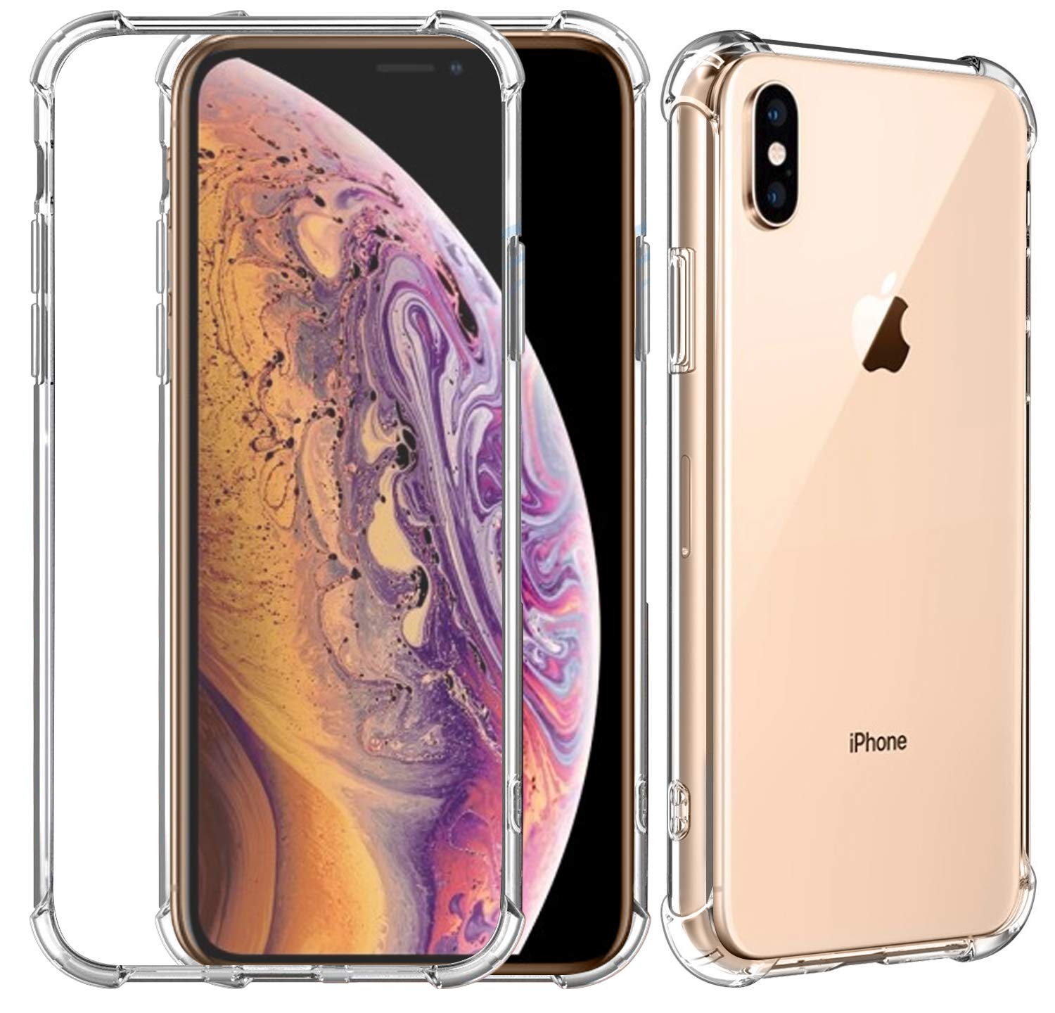 SAMAR iPhone XS Case, Premium Quality Apple iPhone XS Four Corner Full Body Cover Shockproof TPU Silicon Bumper Case [Crystal Clear] Extreme Armor Protection Hybrid Cover for iPhone 10S
