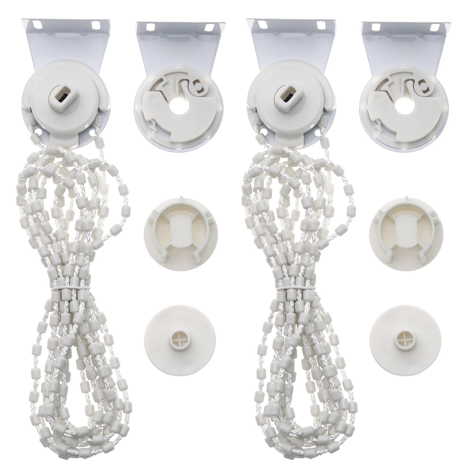 eMagTech 2 Sets Roller Blind Holder for 38mm Hole Diameter Roller Blind Control Head with Bead Chain Roller Blind Fittings for Fixing Curtain Blinds Shades Windows