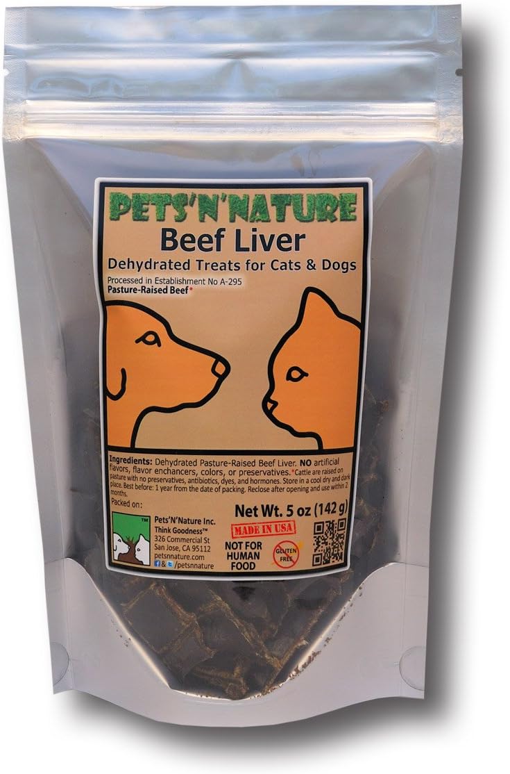 Amazon.com : Beef Liver Dehydrated Treats for Cats and Dogs 5 oz - 100%