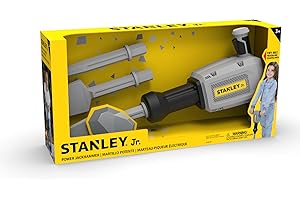 Stanley Jr. Battery-Operated Jackhammer – Realistic Construction Toy with Lights & Sounds | Durable Pretend Play Tool for Kid