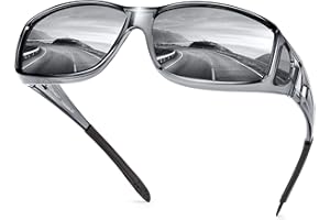 URUMQI Sunglasses Fit Over Glasses, Polarized 100% UV Protection Wrap-around Sunglasses for Men & Women Driving
