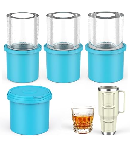 Joyeee Silicone Ice Cube Tray For 20/30/40 Oz Tumblers - Hollow Cylinder Mold With Lid, Pink
