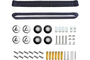 XiaoR GEEK RC Robot Tank Track Kit with Metal Sprockets & Rubber Idler Wheels, DIY Crawler Vehicle Replacement Parts for Robo