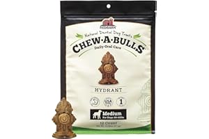 REDBARN PET PRODUCTS Redbarn Chew-A-Bulls, 12 Pack – Medium Hydrant Shape Dog Dental Treats – Daily Oral Care with Fun Ridges & Grooves, All Natural Ingredients, Highly Digestible Chews & Low in Fat