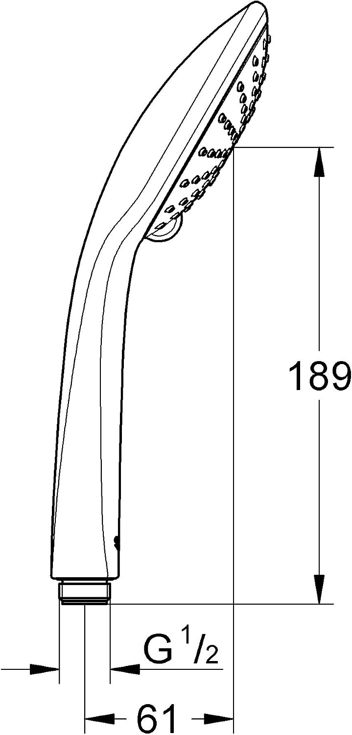 GROHE Vitalio Joy 110, Hand Shower 11 cm (2 Spray Patterns, Water Saving 9.5 l/min Flow Limiter, Anti-Limescale System - Image 3