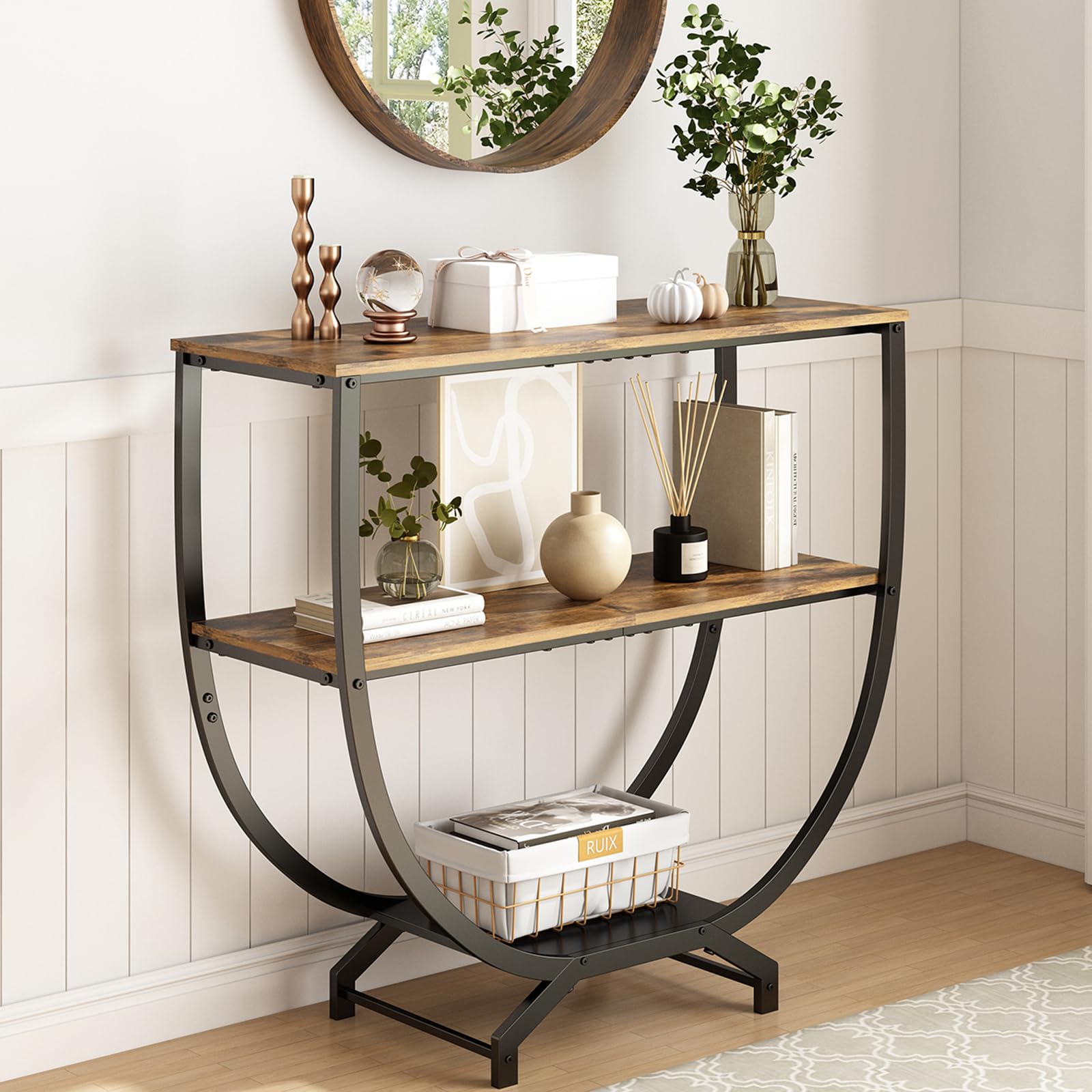 GILLAS 3 Tier Console Tables, 30" Height Entryway