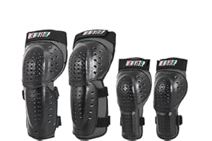 WEWAYSTEP Kids Shin Guards and Knee Pads Set, 4-Piece Protective Gear for Skateboard, Motocross, MTB, ATV, Skiing, Skating