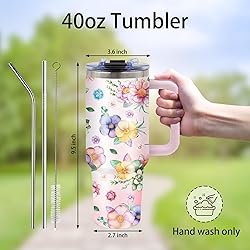 xiiai Floral Gifts for Women - Floral Tumbler 40oz