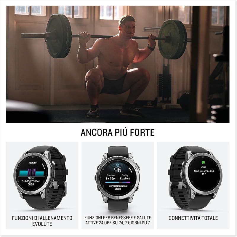 fēnix E, 47mm GPS smartwatch, Slate Grey & Black