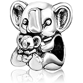 MiiFort Elephant Family Charm fits Pandora Moments Bracelets for Women Animal Lucky Elephants