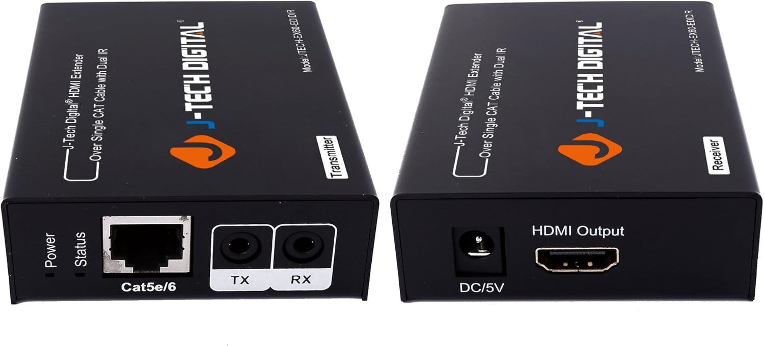 J-Tech Digital HDMI Extender By Single Cat 5E/6 Full Hd 1080P With Deep Color, EDID Copy, Dolby Digital/DTS: Home Audio & Theater