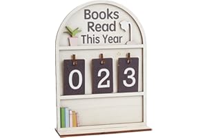 NICENEEDED Books Read This Year Counter for Women Readers, Personalized Book Counter Tracker Bookshelf Decor, Bookish Gifts A
