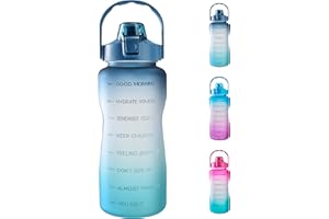 EYQ 64oz Leakproof Free Drinking Water Bottle with Motivational Time Marker BPA Free for Fitness, Gym and Outdoor Sports