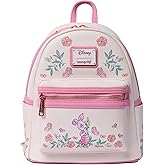 Loungefly Piglet Mini Backpack Handbag Floral Print Double Strap Shoulder Bag (Pink, Piglet)