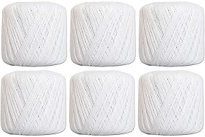 6 Ball Pack Threadart 100% Pure Cotton Crochet Thread - White - Size 10 and 3 - Singles and Bulk Packs Available - Size 3 - Color 1