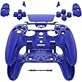 eXtremeRate Full Set Shell with Buttons Touchpad Cover Compatible with ps5 Edge Controller, Blue Custom Replacement Decorative Trim Shell Front Back Plates Compatible with ps5 Edge Controller