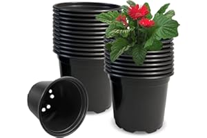 RAOOKIF 24 Pcs 1 Gallon Pots for Plants, 1 Gallon Nursery Pots with Drainage Holes, 1 Gallon Plant Pots for Seedling, Cuttings, Succulents, Transplanting