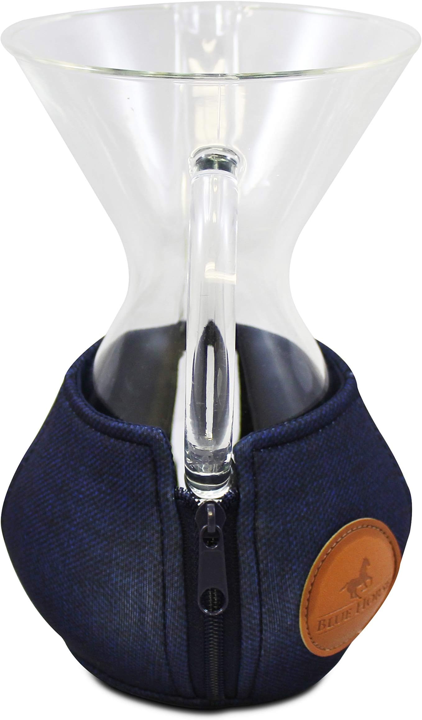 Blue Horse Cozy compatible with Chemex Coffee Maker (Medium Glass Handle) USE SIZING INSTRUCTIONS BELOW
