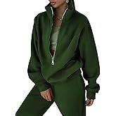 Himosyber Women Sweatsuits Half Zip Fleece Sweatshirt and Pant 2 Piece Joggers Set Tracksuit