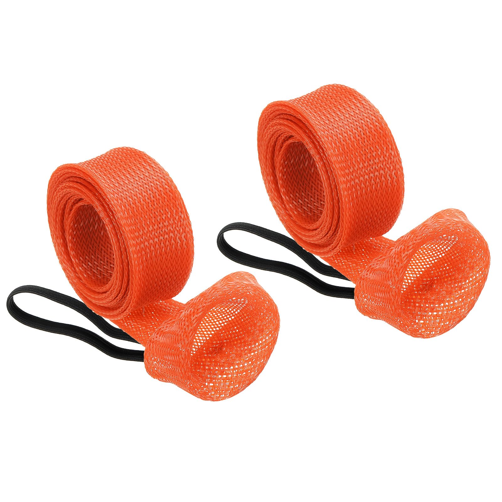 PATIKIL 67 Inch Rod Sock, 2 Pcs Fishing Rod Sleeve Cover Braided Mesh Pole Protector Gloves Fishing Tools Pointed End for Spinning Fishing Rod Fly Rod Ice Rod Casting Rod, Orange