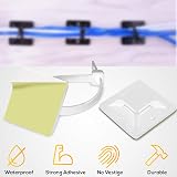 WINSOME White Self Adhesive Cable Clips Mount for Wire Management - 40 Pcs view 3
