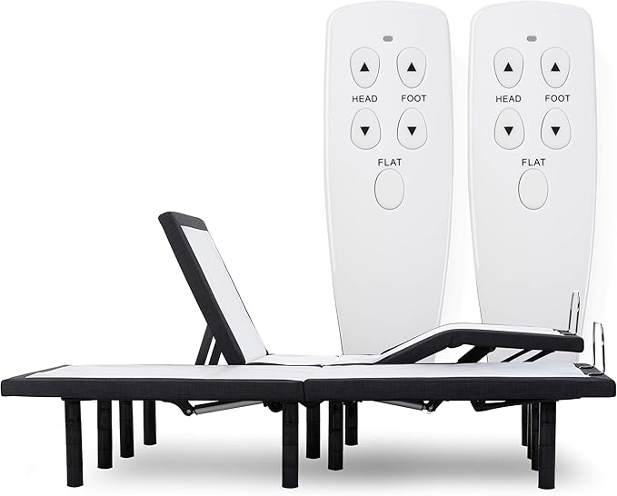 Split King Adjustable Bed Base with Wireless Remote Head and Foot