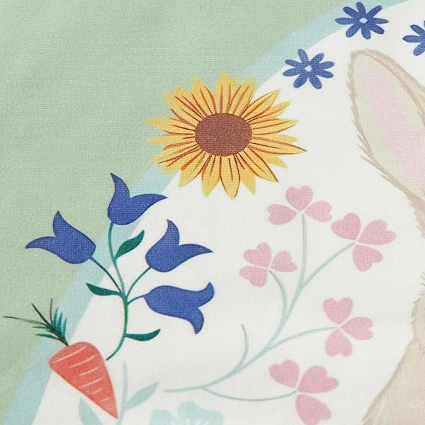 WDS WONDROUS EASTER PILLOW COVERS 18X18 INCH, SPRING THROW PILLOW COVERS SET OF 2, FARMHOUSE DECORATIVE LUMBAR PILLOWS CASE FOR COUCH, SOFA, LIVING ROOM, HAPPY EASTER HOME DECOR