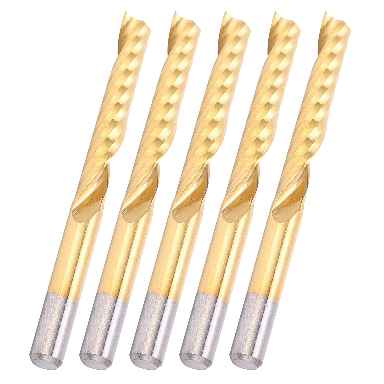 Spiral Milling Cutter, 5pcs CNC Milling Cutter Bit 4 X 25 X 45mm Durable End Mill Router Bits Milling Cutter, for Aluminum Cutting