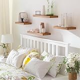 HOOBRO Floating Shelves Set of 2 40 cm Wall Mounted Rustic Brown EBF40BJ01 view 2