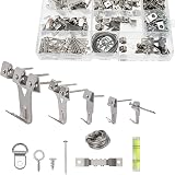XIAO MO GU 162Pcs Heavy Duty Picture Hooks for Hard Walls Kit Silver