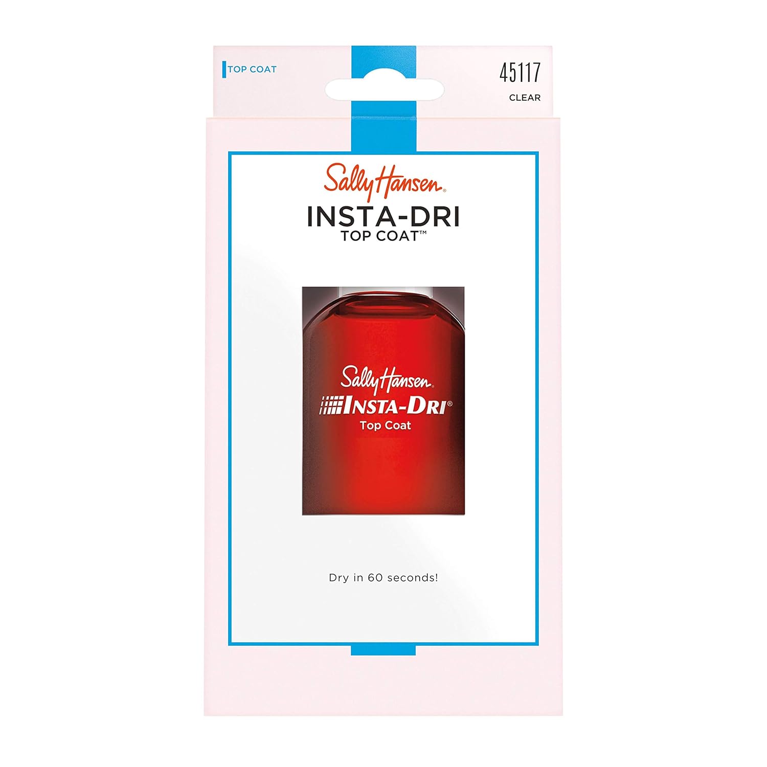 Sally Hansen Insta-Dri Anti-Chip Top Coat 45117 Clear, 0.45 Fl Oz (Pack of 1) : Top Nail Coats : Beauty