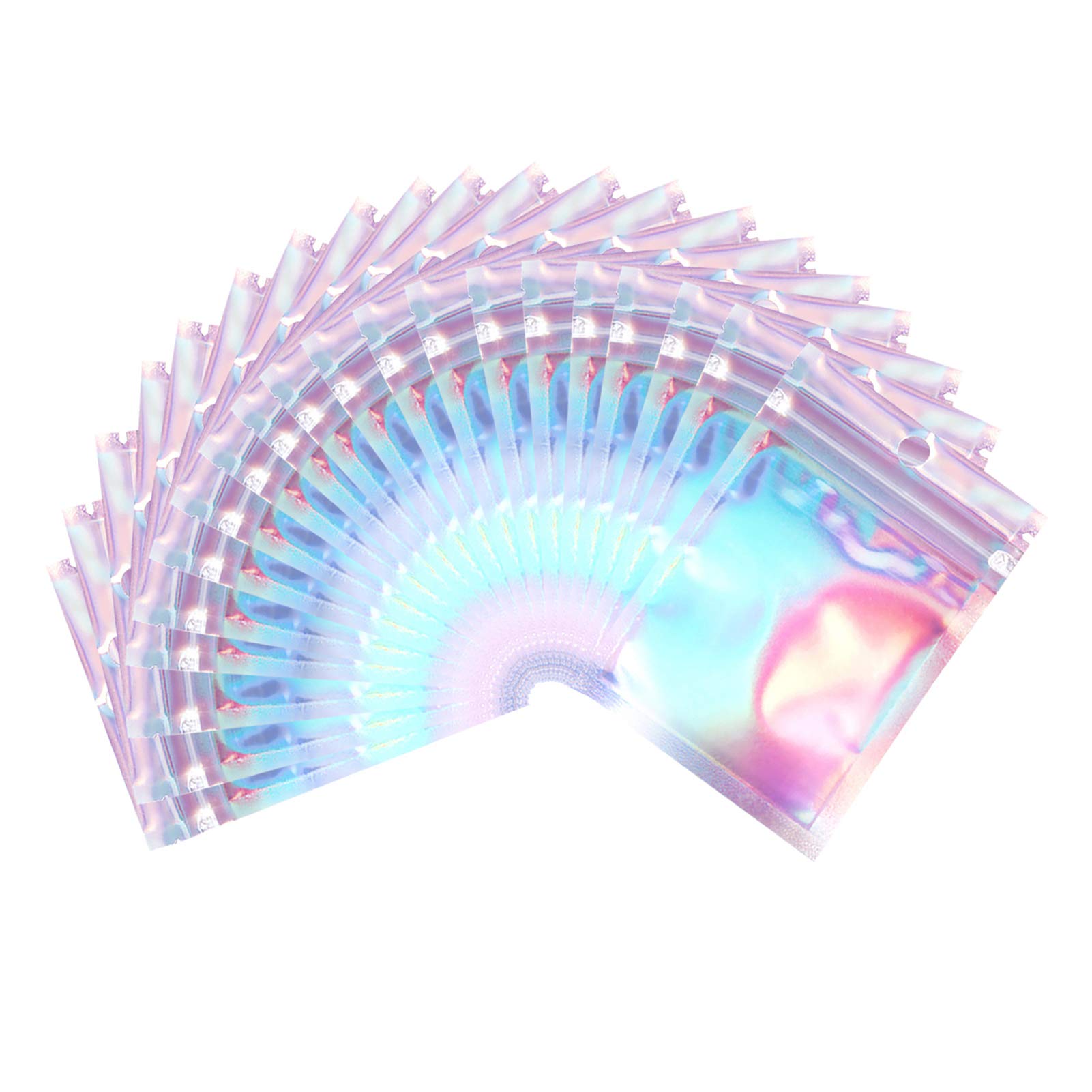 Photo 1 of ****MISSING PIECES**** 
Malastar 4x7 inch 100PCS Resealable Smell Proof Bags,Holographic Packaging Bags,Foil Pouch baggies,Plastic Clear Mylar Ziplock Bag for Lip Gloss,Jewelry,Small Business,Products,Eyelash