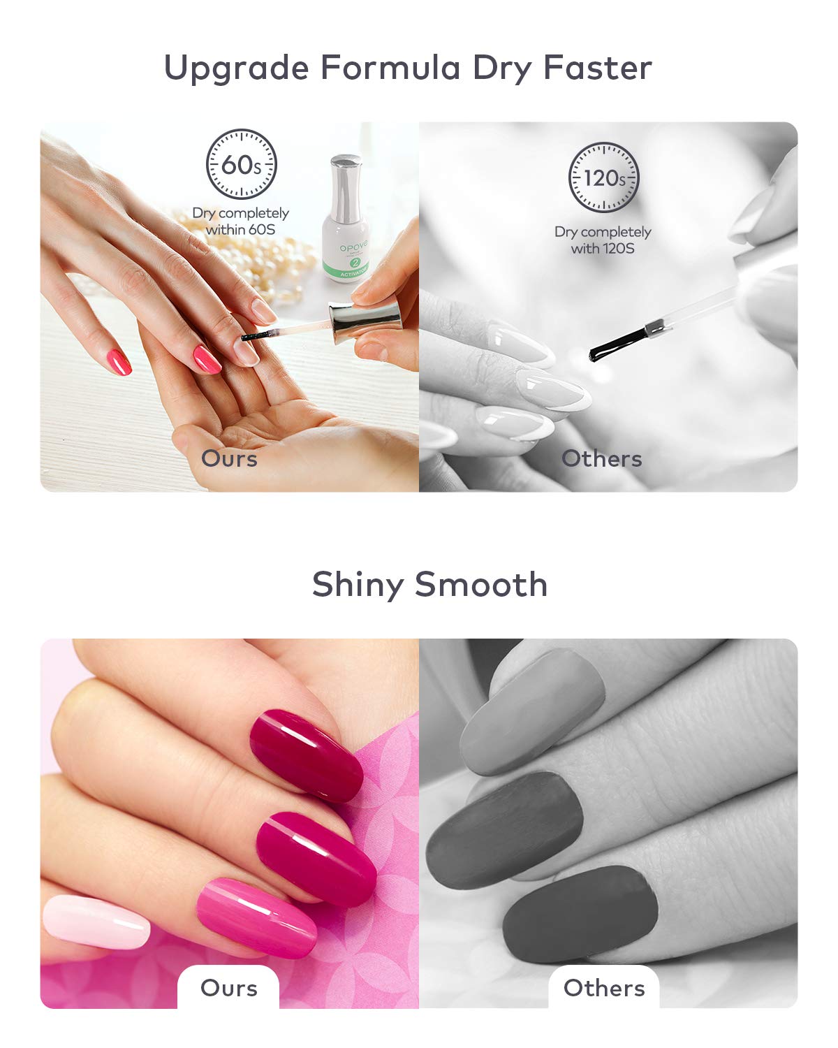 Dip Powder Nail Kit Starter, opove Dipping Acrylic Powder and Liquid Set Starter Kit Glitter Manicure French Nail Art Set Essential Tools - 6 Colors: Beauty